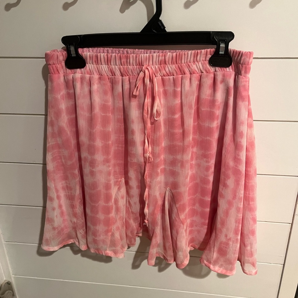Blue Rain Pink Tie-Dye Mini Skirt
